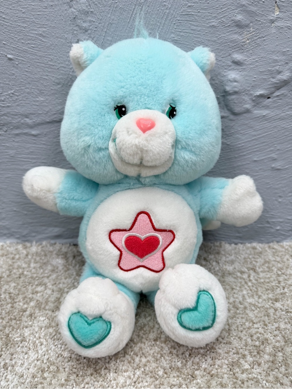 Care Bears Cousins 2004 Blue Proud Heart Cat 12” Plush Stuffed Animal